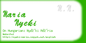 maria nyeki business card